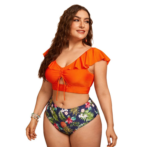 Image of Women Push Up Bikinis Set Swimwear Plus Size High Waist Swimsuit Beachwear-FrenzyAfricanFashion.com