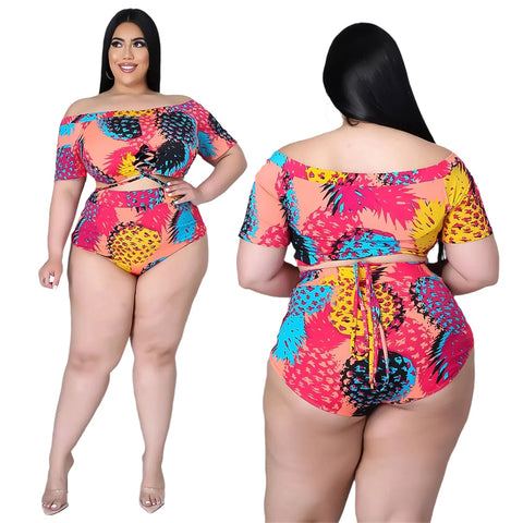 Image of Swimsuits Women Beach Shorts Two Piece Set Plus Size Swimwear-FrenzyAfricanFashion.com
