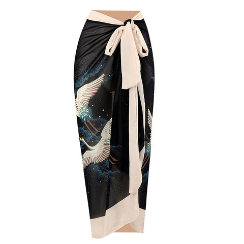 Image of One Piece Swimsuit Floral Print Beach Bathing Suit Set-FrenzyAfricanFashion.com