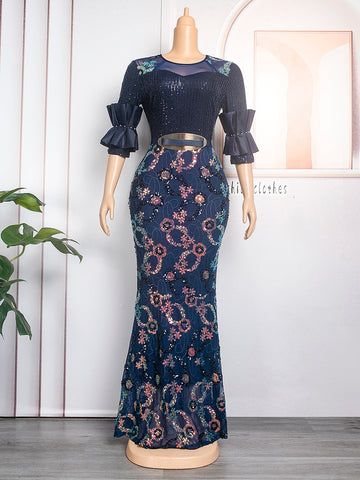 Image of Women Plus Evening Mermaid Dresses Wedding Party Long Luxury Sequin Gown Bodycon-FrenzyAfricanFashion.com