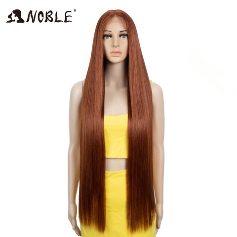 Image of Noble Synthetic Lace Front Wigs For Women 38 Inch Straight Wig Lace Wig Ombre Blonde Lace Wigs Cosplay Straight Lace Front Wig-FrenzyAfricanFashion.com