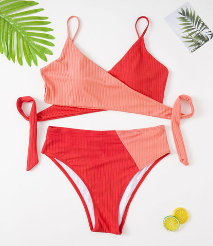 Image of Plus Size Swimsuits 2 Pieces Set Women High Waist Push Up Bikini Sets Flower Print Bathing Suits-FrenzyAfricanFashion.com