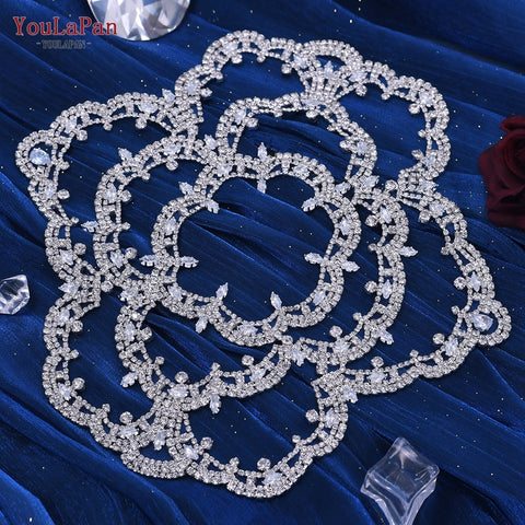 Image of Rhinestone Bridal Headband Big Flower Shape Headdress for Women Crystal Hollow Wedding Headpiece Zircon Headwear-FrenzyAfricanFashion.com