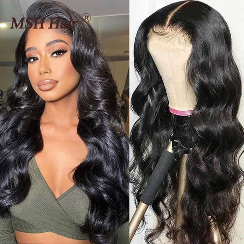 Image of Lace Front Human Hair Wigs Brazilian Body Wave HD Transparent Women's Human Hair Closure Wig-FrenzyAfricanFashion.com