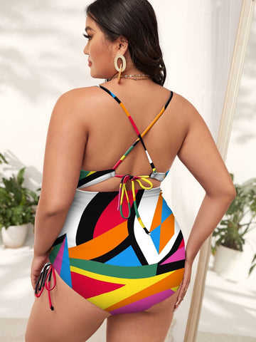 Image of Plus Size Swimwear Women One-piece Push Up Swimsuit One Piece Beachwear Bathing Suit-FrenzyAfricanFashion.com