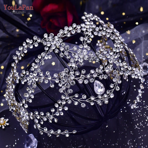 Image of Rhinestone Forehead Headband Fashion Crystal Bridal Headpiece Wedding Hair Accessories Tiara wear-FrenzyAfricanFashion.com