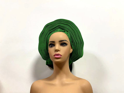 Image of Sego Gele Headtie Nigerian Headwear With Stone Beads Auto Turban Wide Trim-FrenzyAfricanFashion.com