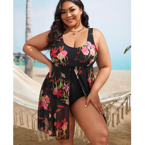 Image of Women's modest Plus-Size Swimsuit One Piece Bathing Suits-FrenzyAfricanFashion.com
