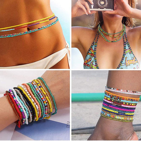 Image of Bohemia Colorful Beads Waist Belly Beach Waistband Bikini Beads Jewelry-FrenzyAfricanFashion.com