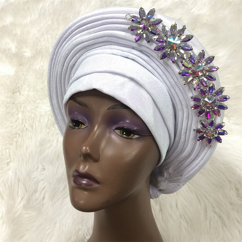 Image of Already Made Aso Oke Gele Headtie Asoebi Turban-FrenzyAfricanFashion.com