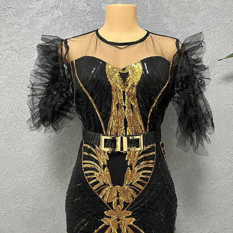 Image of Party Evening Gown Dresses Women Luxury Sequin Bodycon Mermaid Clothing-FrenzyAfricanFashion.com