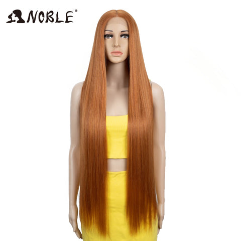 Image of Noble Synthetic Lace Front Wigs For Women 38 Inch Straight Wig Lace Wig Ombre Blonde Lace Wigs Cosplay Straight Lace Front Wig-FrenzyAfricanFashion.com