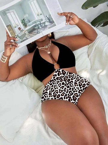 Image of Plus Size Swimsuits Ladies Printed Sexy One Piece Swimsuit Women Holiday Beachwear Bathing Suit Bikinis 2023-FrenzyAfricanFashion.com