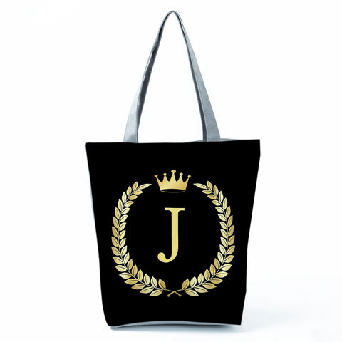 Image of Black Customized Letter Alphabets Women Tote Shoulder Handbag-FrenzyAfricanFashion.com