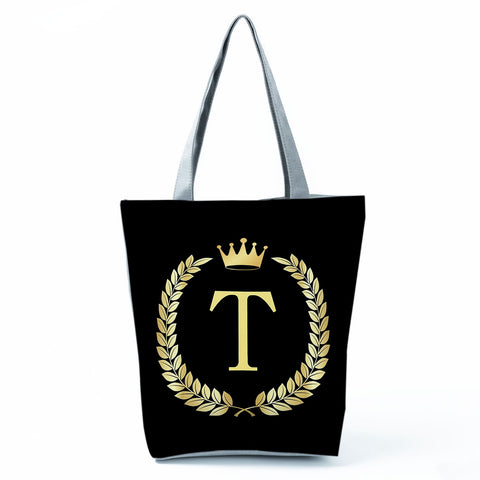 Image of Black Customized Letter Alphabets Women Tote Shoulder Handbag-FrenzyAfricanFashion.com