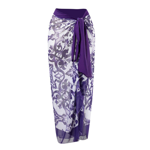 Image of One Piece Swimsuit Floral Print Beach Bathing Suit Set-FrenzyAfricanFashion.com