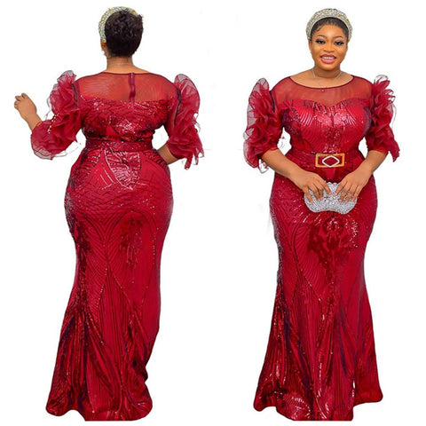 Image of Party Evening Gown Dresses Women Luxury Sequin Bodycon Mermaid Clothing-FrenzyAfricanFashion.com