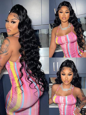 Image of High Density Loose Natural Wave Lace Front Human Hair Wigs-FrenzyAfricanFashion.com