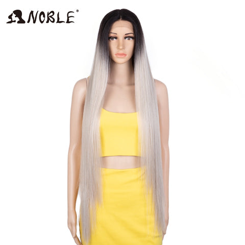 Image of Noble Synthetic Lace Front Wigs For Women 38 Inch Straight Wig Lace Wig Ombre Blonde Lace Wigs Cosplay Straight Lace Front Wig-FrenzyAfricanFashion.com