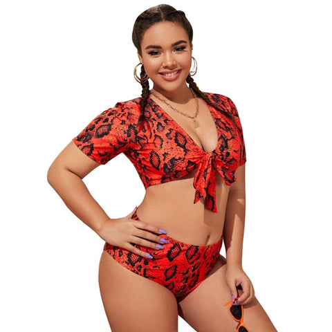 Image of Women Push Up Bikinis Set Swimwear Plus Size High Waist Swimsuit Beachwear-FrenzyAfricanFashion.com