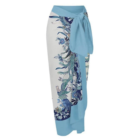 Image of One Piece Swimsuit Floral Print Beach Bathing Suit Set-FrenzyAfricanFashion.com