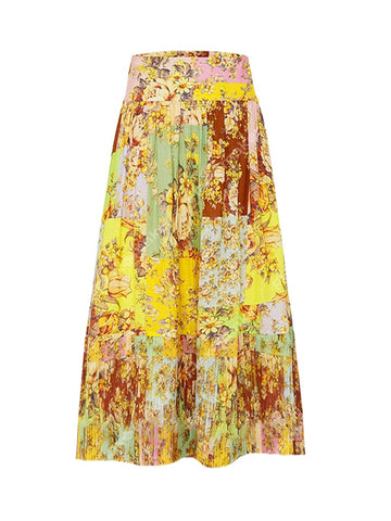 Image of Swimsuit with Skirt Gold Asymmetrical Bathing Suit Summer Surf Wear-FrenzyAfricanFashion.com