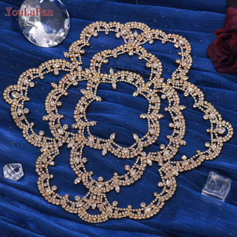 Image of Rhinestone Bridal Headband Big Flower Shape Headdress for Women Crystal Hollow Wedding Headpiece Zircon Headwear-FrenzyAfricanFashion.com