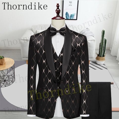 Image of Suit Fashion Formal Business Slim Fit 3-Pieces Blazers Tuxedo Wedding Men Suits Groom Suit-FrenzyAfricanFashion.com