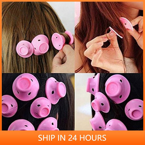 Image of Soft Rubber Silicone Hair Curler Twist Rollers Curler No Heat Styling DIY Tool-FrenzyAfricanFashion.com