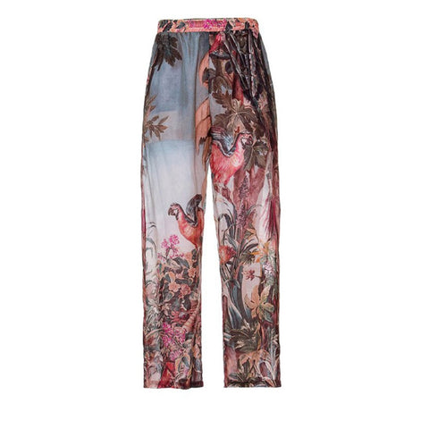 Image of Retro Swimwear Fashion Print Tie One Piece Swimsuit Deep V Beachwear Pants Bathing Suit Summer Surf Wear-FrenzyAfricanFashion.com