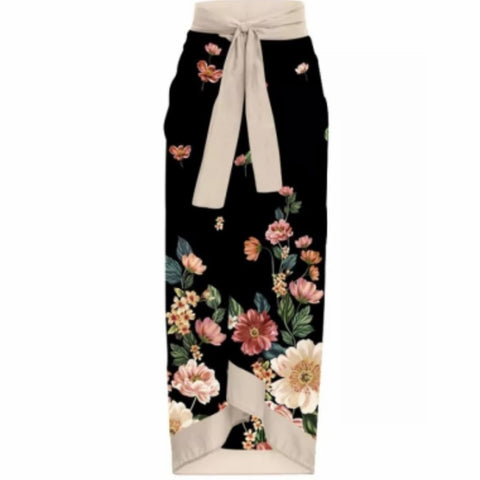 Image of One Piece Swimsuit Floral Print Beach Bathing Suit Set-FrenzyAfricanFashion.com