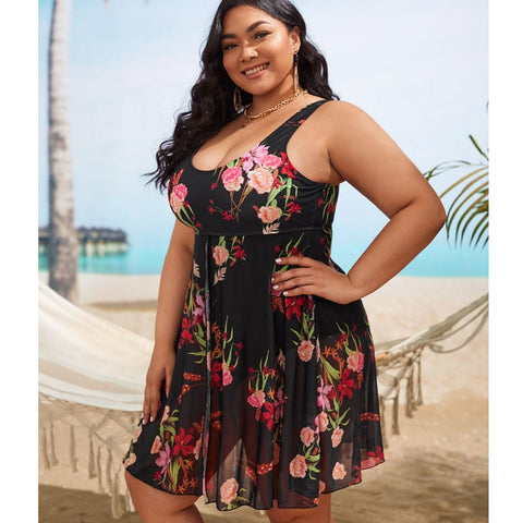 Image of Women's modest Plus-Size Swimsuit One Piece Bathing Suits-FrenzyAfricanFashion.com
