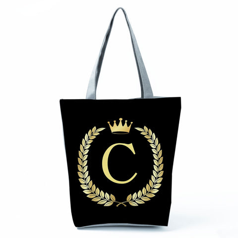 Image of Black Customized Letter Alphabets Women Tote Shoulder Handbag-FrenzyAfricanFashion.com