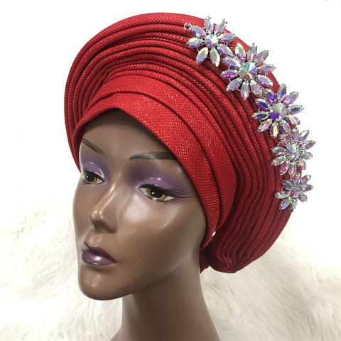 Image of Already Made Aso Oke Gele Headtie Asoebi Turban-FrenzyAfricanFashion.com