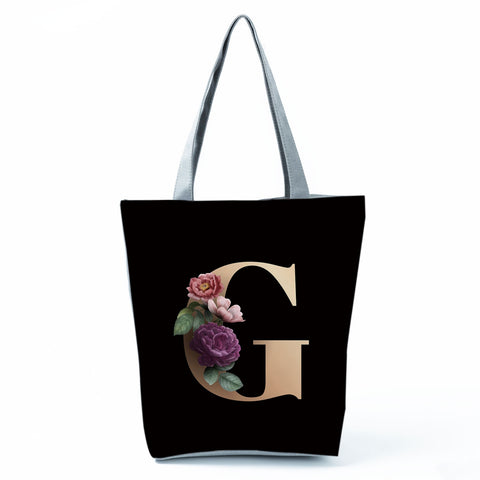 Image of Black Customized Letter Alphabets Women Tote Shoulder Handbag-FrenzyAfricanFashion.com