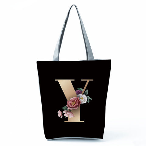 Image of Black Customized Letter Alphabets Women Tote Shoulder Handbag-FrenzyAfricanFashion.com