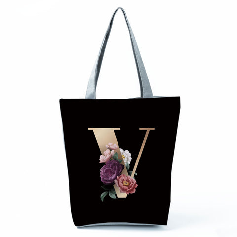 Image of Black Customized Letter Alphabets Women Tote Shoulder Handbag-FrenzyAfricanFashion.com