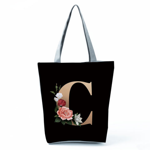 Image of Black Customized Letter Alphabets Women Tote Shoulder Handbag-FrenzyAfricanFashion.com