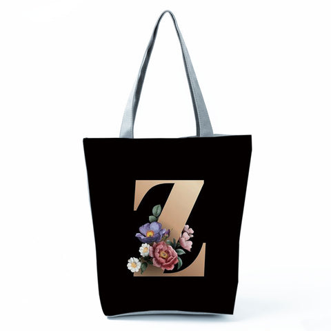 Image of Black Customized Letter Alphabets Women Tote Shoulder Handbag-FrenzyAfricanFashion.com