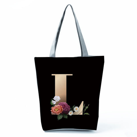 Image of Black Customized Letter Alphabets Women Tote Shoulder Handbag-FrenzyAfricanFashion.com