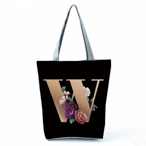 Image of Black Customized Letter Alphabets Women Tote Shoulder Handbag-FrenzyAfricanFashion.com