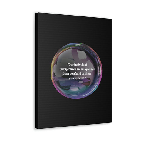 Image of Canvas Wall Decor | House Decor | Inspirational Wall Arts | Bubble Design "Our individual perspectives are unique, chase your dreams."-FrenzyAfricanFashion.com
