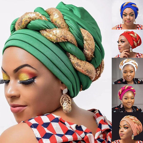 Image of Twisted turbans Headwrap chemo Cap hats-FrenzyAfricanFashion.com