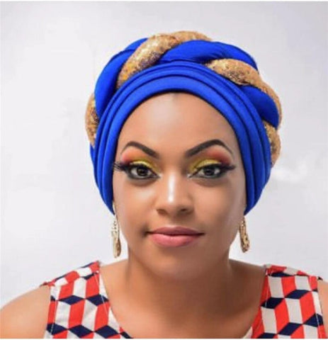 Image of Braided Twisted turbans Headwrap chemo Cap-FrenzyAfricanFashion.com
