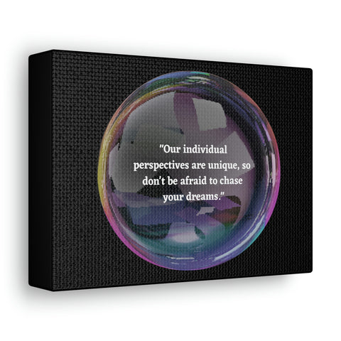 Image of Canvas Wall Decor | House Decor | Inspirational Wall Arts | Bubble Design "Our individual perspectives are unique, chase your dreams."-FrenzyAfricanFashion.com