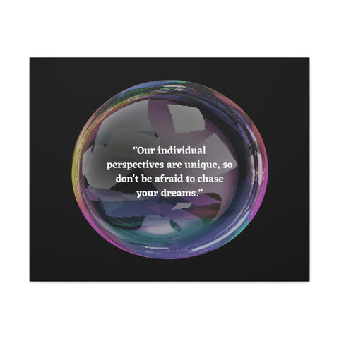 Image of Canvas Wall Decor | House Decor | Inspirational Wall Arts | Bubble Design "Our individual perspectives are unique, chase your dreams."-FrenzyAfricanFashion.com