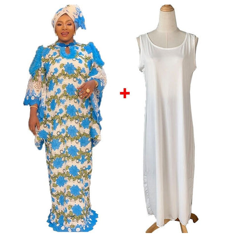 Image of Boubou White Lace Dress One Size fits all-FrenzyAfricanFashion.com