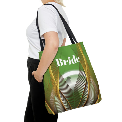 Image of Green Bridal Tote | Custom Bridal Shower Gift Bag | Wedding Handbag | Gift For Bride | Beach Wedding Shoulder Bag-FrenzyAfricanFashion.com