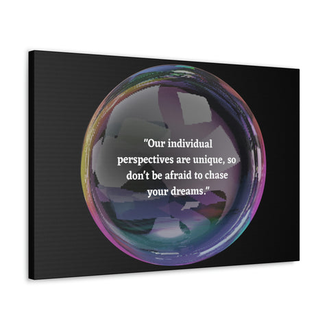 Image of Canvas Wall Decor | House Decor | Inspirational Wall Arts | Bubble Design "Our individual perspectives are unique, chase your dreams."-FrenzyAfricanFashion.com