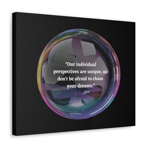 Image of Canvas Wall Decor | House Decor | Inspirational Wall Arts | Bubble Design "Our individual perspectives are unique, chase your dreams."-FrenzyAfricanFashion.com